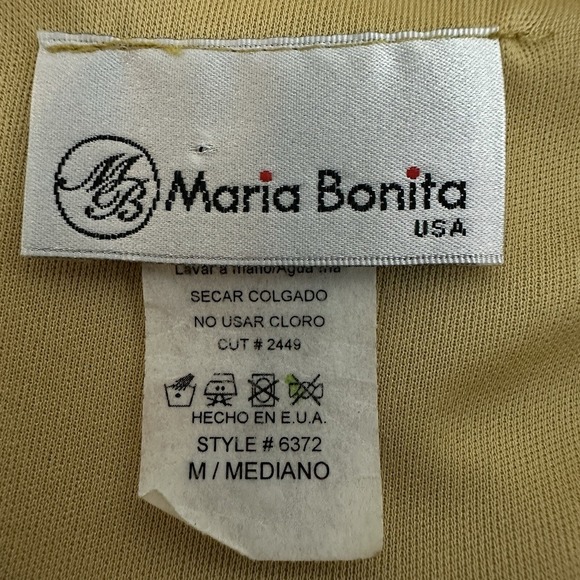 Vintage Y2K Womens Dress M Mustard Yellow Sparkle Fitted Bodycon Retro 90s USA - Picture 13 of 14